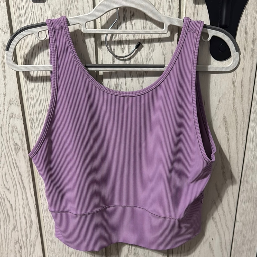 lululemon Purple Ribbed Cropped Tank Top